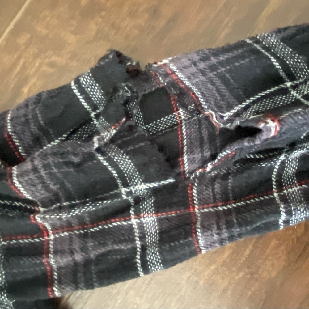 American Eagle Black White Plaid Oversized Button Up Shirt XS - Picture 3 of 12